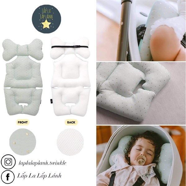 BILY Nệm lót xe đẩy Dot Mint