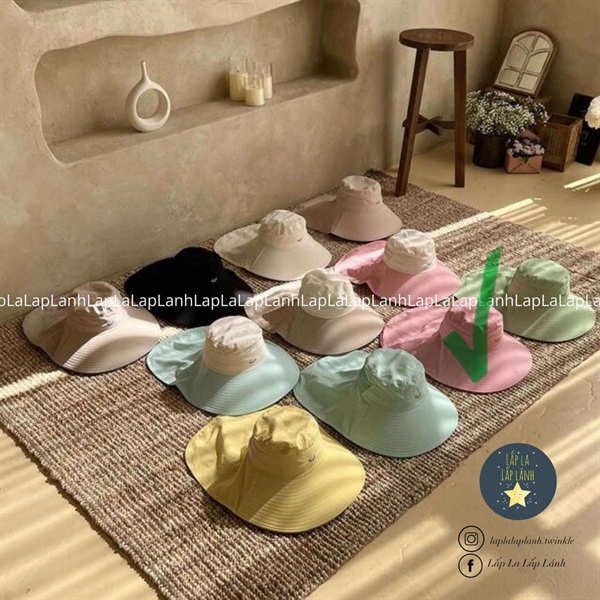 ECLL Nón rộng vành Pink vòng đầu 48-52cm