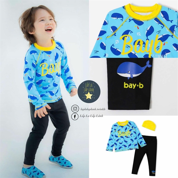 BayB Set đồ bơi 3p Cá voi xanh size L