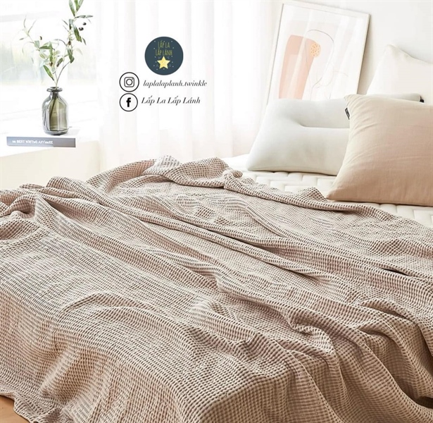 Uterus Chăn waffle beige size 200x250cm