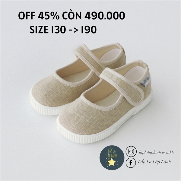 Petitshoes Giày búp bê beige trơn size 170