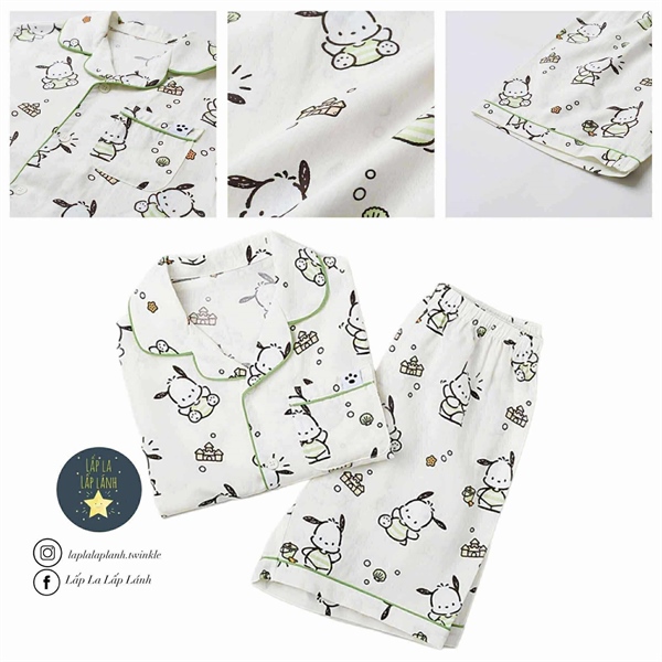 Spaokids Set pyjama SPPPF25KU1 Pochacco ngắn tay cổ V size 120