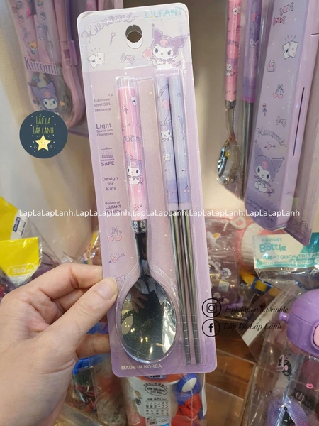 Lilfant Set muỗng đũa Kuromi không hộp