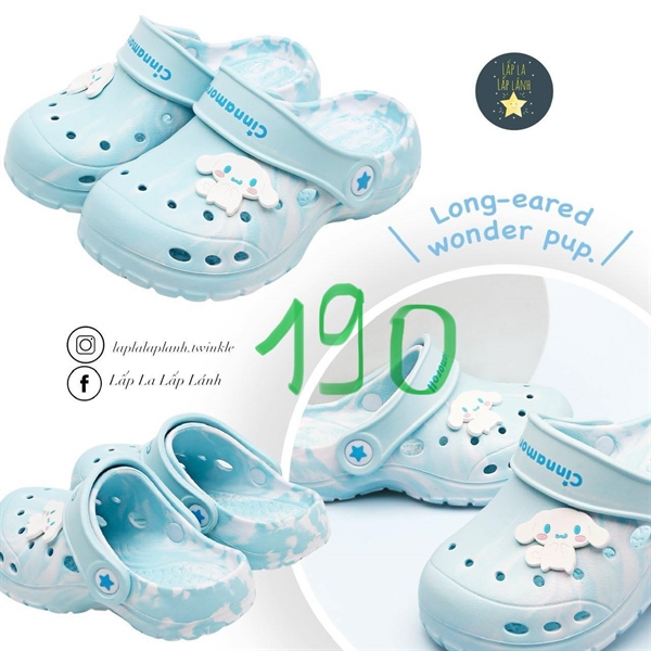 Shoelamode Sục nhựa cinnamoron xanh loang size 190